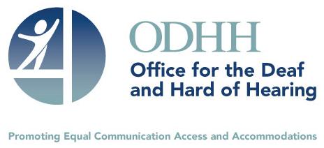 Office of the Deaf and Hard of Hearing Logo including slogan