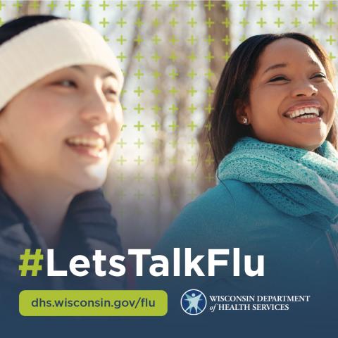 Close up of two adults. #LetsTalkFlu