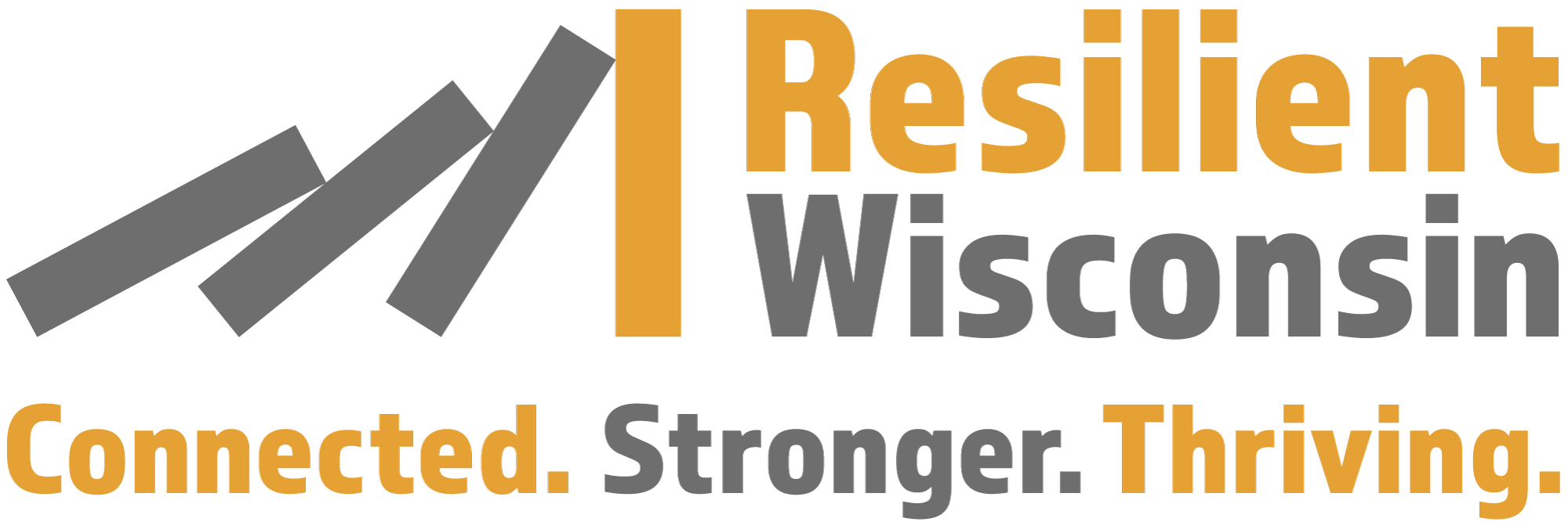 Logo for Resilient Wisconsin: Connected. Stronger. Thriving.