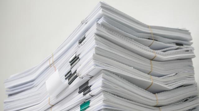 Stack of bound reports