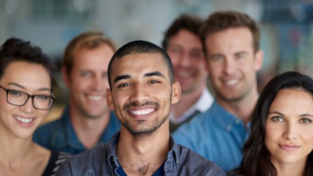 Group of smiling coworkers