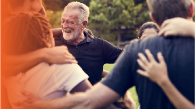 Group celebration in a circle