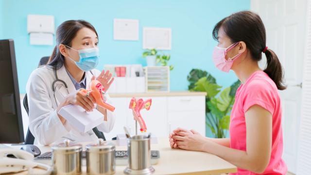 Doctor talking with a patient