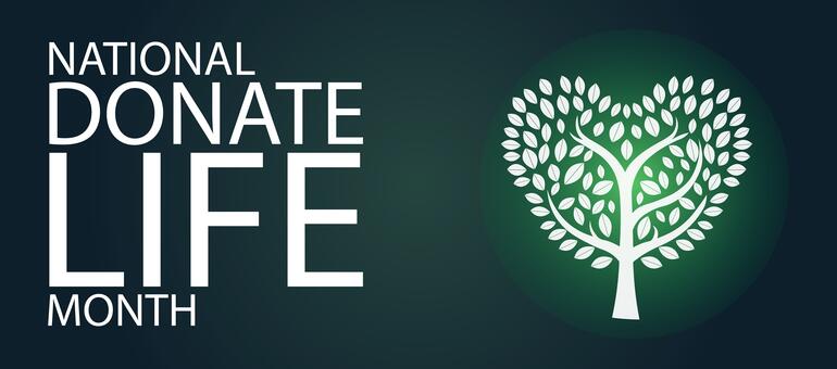 National Donate Life Month with heart shaped tree