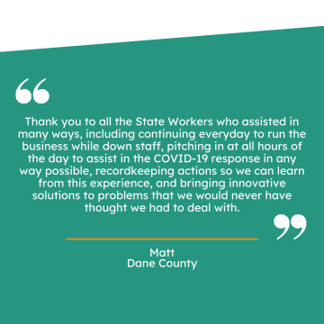 Thank you note from Matt, Dane County