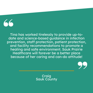 Thank you note to Tina at Sauk Prairie Healthcare