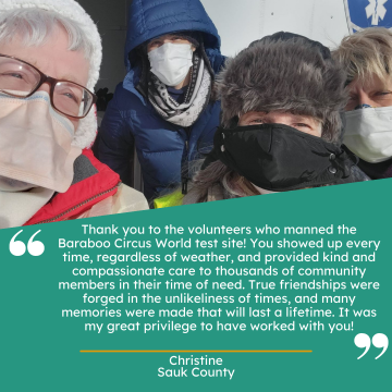 Thank you note from Christine, Sauk County