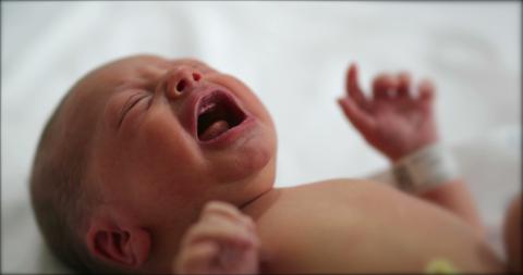 Crying newborn baby