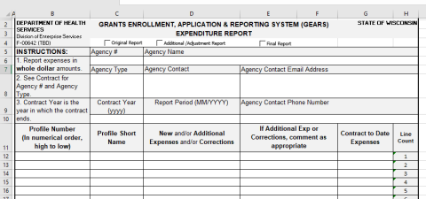 Grant Enrollment, Application, and Reporting system screenshot