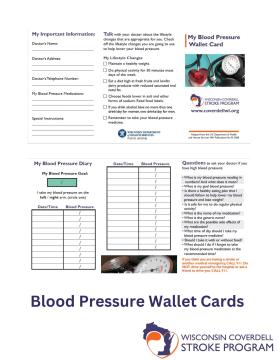 BE FAST Wallet card with fields for blood pressure tracking