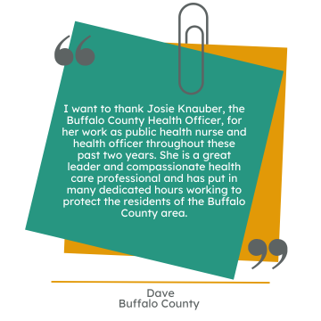 Thank you note from Dave, Buffalo County