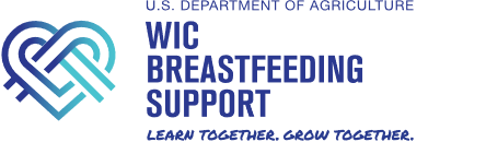 USDA WIC Breastfeeding Support logo showing the slogan, "Learn Together, Grow Together"