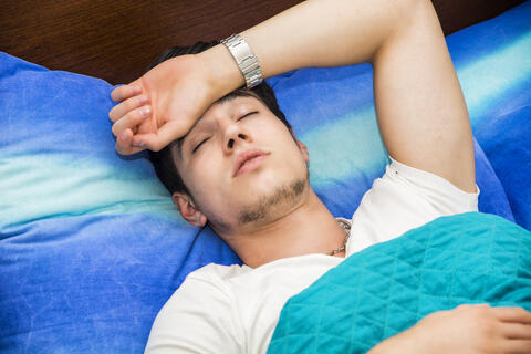 Adult sleeping comfortably