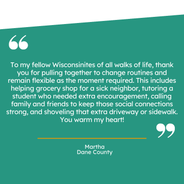 Thank you note to Wisconsinites