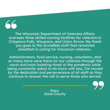 Thank you note from Mary, Dane County