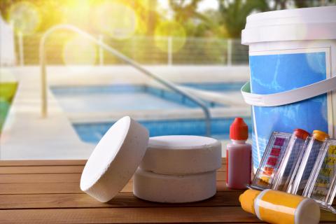 Pool chemicals and products for testing and cleaning