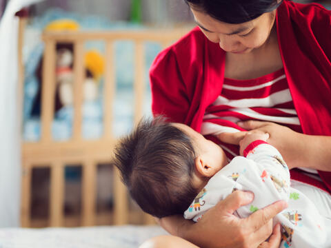 Mom breastfeeding her baby