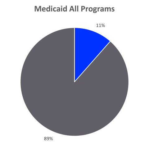 Medicaid Enrollment by Ethnicity: 11% Hispanic, 89% not Hispanic