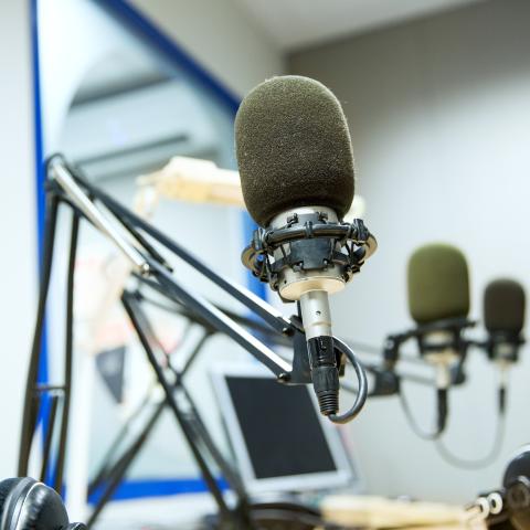 Audio equipment with three microphones.