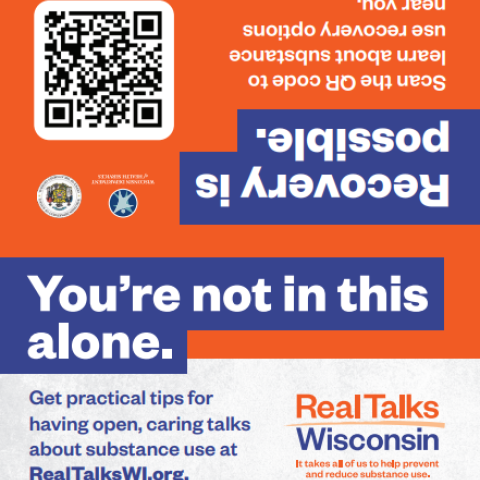 Outside panels of Real Talks Wisconsin wallet card