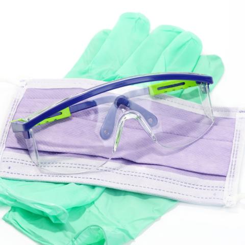 Gloves, mask and goggles