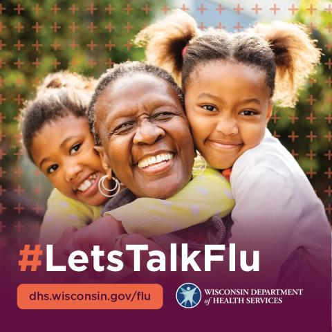 Kids hugging parent #LetsTalkFlu