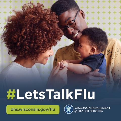 Parents with baby #LetsTalkFlu