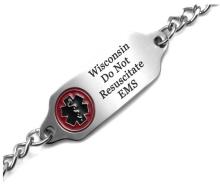 Do Not Resuscitate metal bracelet.