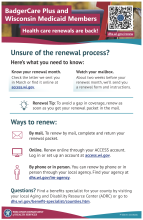Health care renewal information for older adults