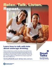Poster of mom with daughter playing a video game