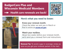 Health care renewal outreach card for older adults