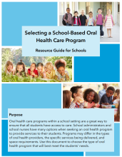 Thumbnail of selecting a school-based oral health care program publication