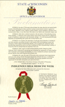 2022 Proclamation indigenous milk medicine week