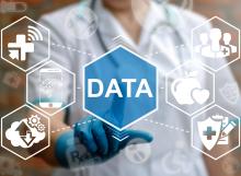 Adult working with a futuristic concept of mobile data integration