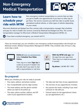 Non-Emergency Medical Transportation: Learn how to schedule our ride with MTM flyer thumbnail