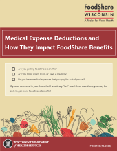 FoodShare: medical expense deductions and impact, P-03315B