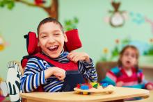 A child laughs.