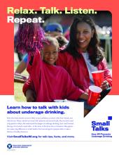 Poster of woman and child at a sporting event