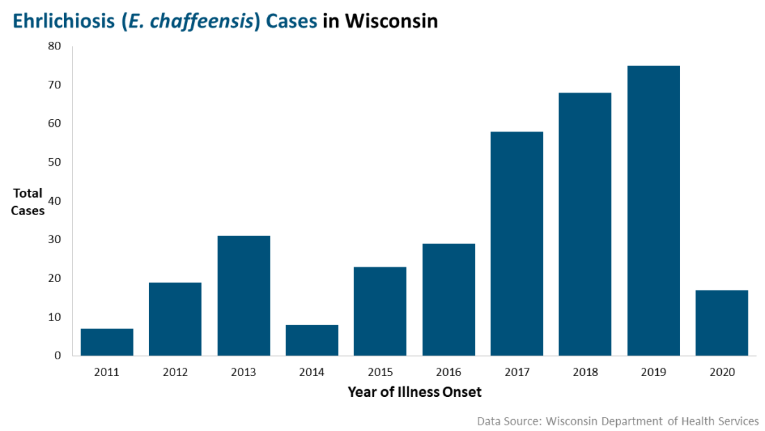 Ehrlichiosis, E. chaffeensis cases in Wisconsin