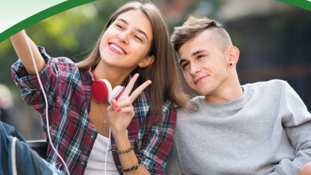 Tobacco Program image of two young people taking a selfie